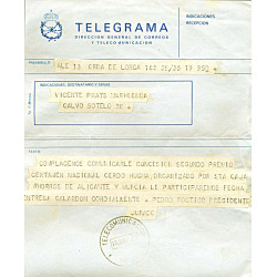 Telegrama en que anuncian a...