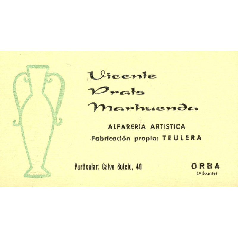 Tarjeta de visita Vicente Prats Marhuenda