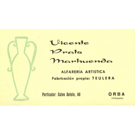 Tarjeta de visita Vicente Prats Marhuenda