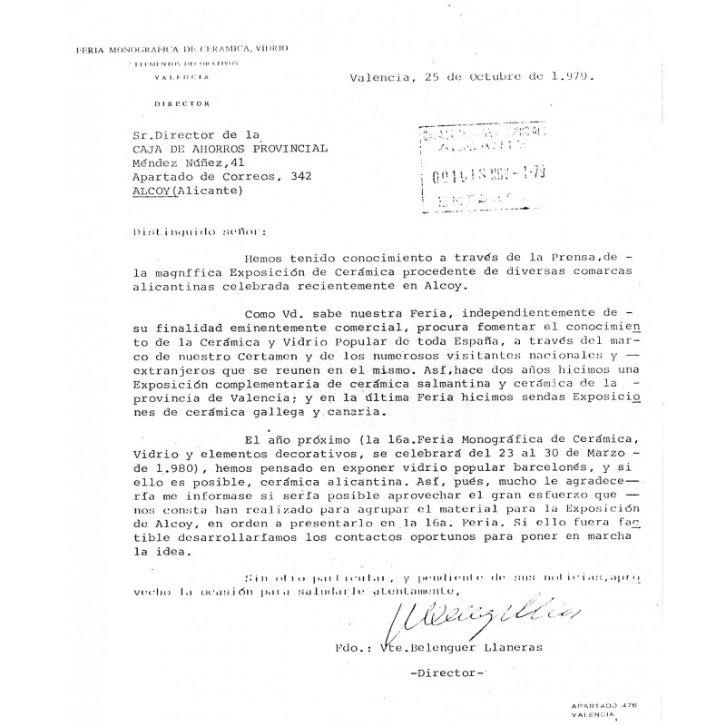 segunda parte invitación expo de productos de alfarería organizada por la CAM