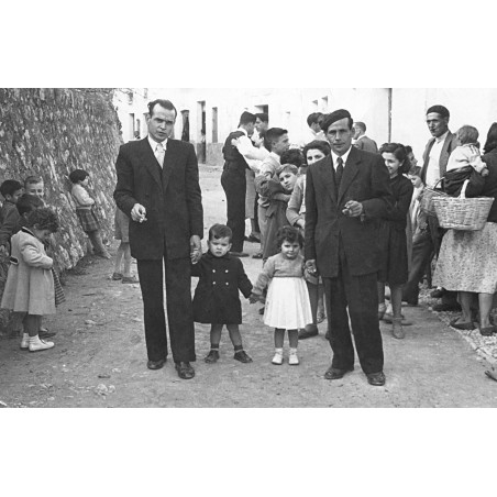 Fernando Prats Rocher y Angel Font "el Pato" con sus resp. hijo e hija, Salvador Prats y Rosamari Font