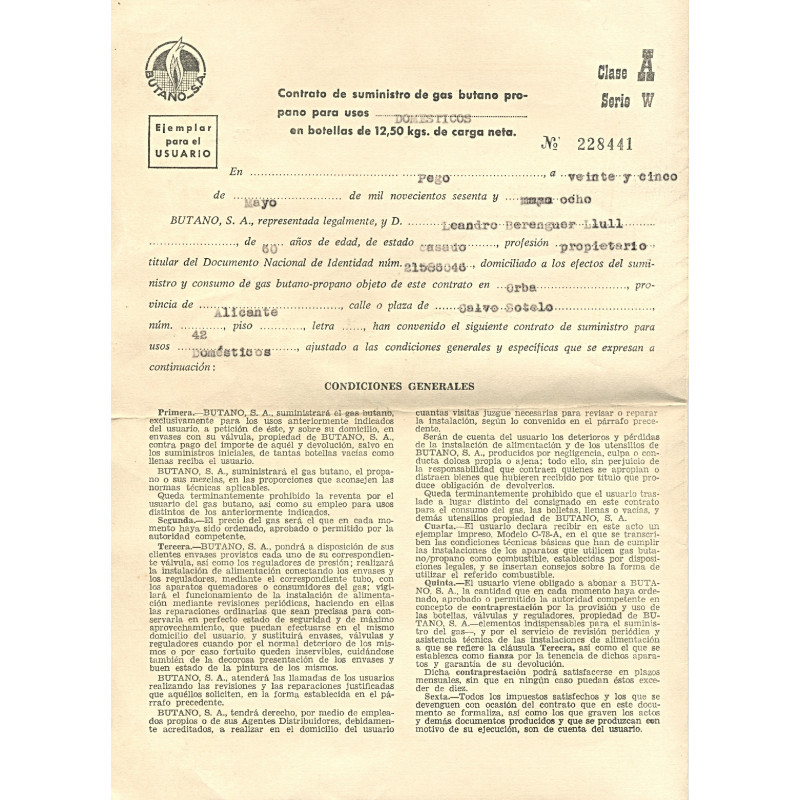 Contrato de butano de Leandro Berenguer Llull - 2