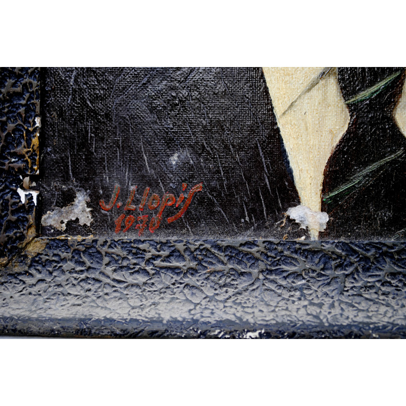 Firma del pintor del cuadro de Fernando Sendra, padre del "Barber"