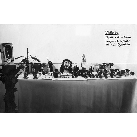 Tarjeta para anunciar una exposición en que participaba Vicente Prats Marhuenda