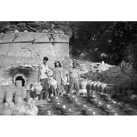 Salvador Berenguer "Gerra" con su hija Rosita y  Paco Prats Pons, su novio.